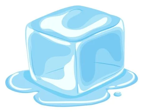 Piece of ice cube melting イラスト素材