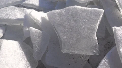 Piece of ice falls and breaks Stock Footage 71928217