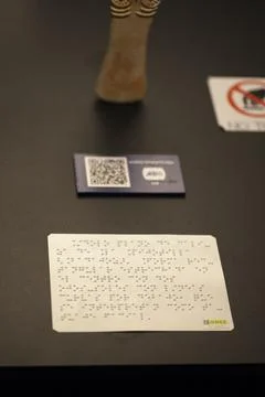 Piece identified with QR code and Braille text 写真素材