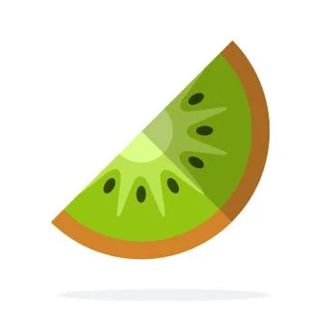 Piece of kiwi flat isolated Stock Illustration