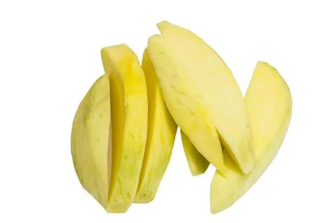 A piece of mango isolated on white background Stock Photos