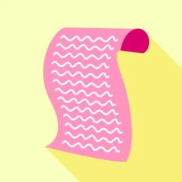 Piece of manuscript icon, flat style Stockillustratie