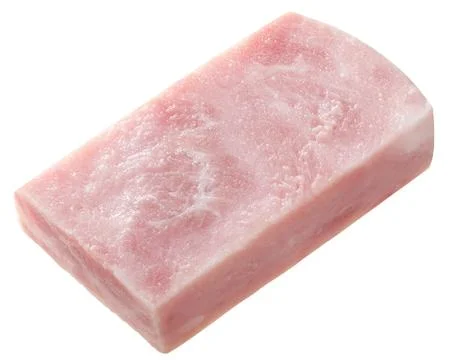 Piece of marbled ham slice, paths Stock Photos
