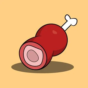 Piece of meat with a bone - flat design Stock Illustration