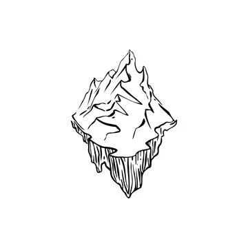 Piece of mountain sketch vector illustration Stock Illustration