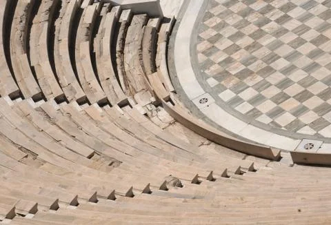 Piece of odeon in athens Stock Photos