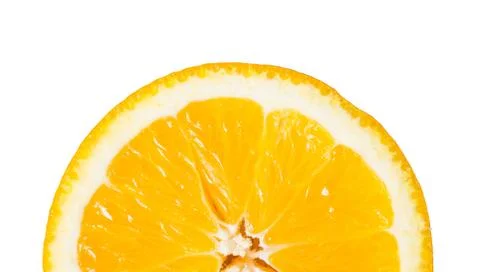 Piece of orange cut in half Stock Photos