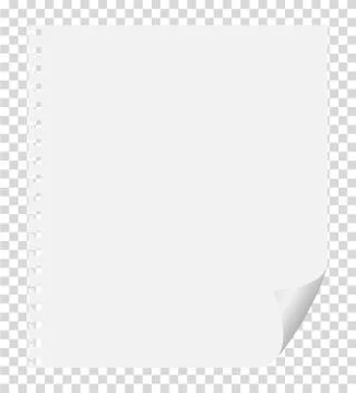A piece of paper with a curved corner on a background imitating transparency, Illustrazione stock