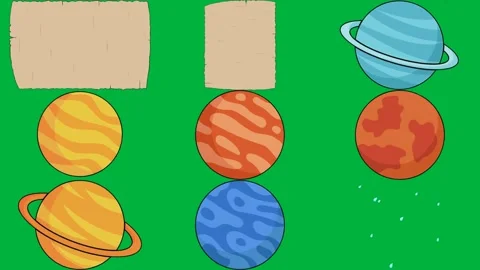 Piece paper green screen image saturn background orange egg planet mars. Stock Footage 310563319