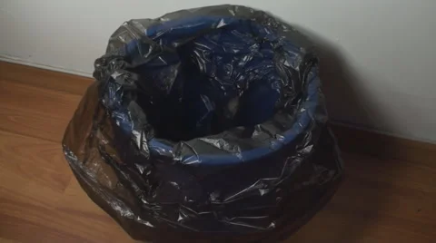 Piece Of Paper Thrown In A Trash Bin, Indoor, Eco, Office, Medium Shot Stock Footage 41748743
