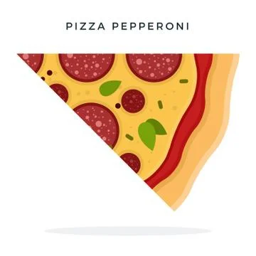 Piece of pepperoni pizza vector flat isolated Stock Illustration