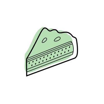 Piece of pie with color shadow vector icon in autumn set Stock Illustration
