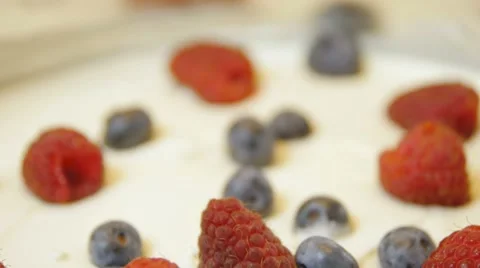 Piece of a pie with fresh berries Stock Footage 66792166