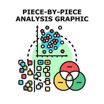 Piece by piece data analysis graphic processing information Stock Illustration