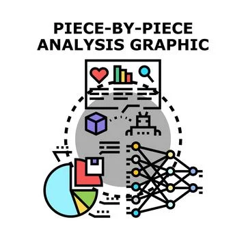 Piece by piece data analysis process graphic 스톡 일러스트
