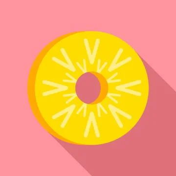 Piece of pineapple icon, flat style Stock Illustration