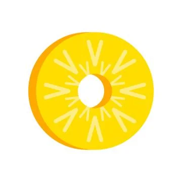 Piece of pineapple icon, flat style Stock Illustration