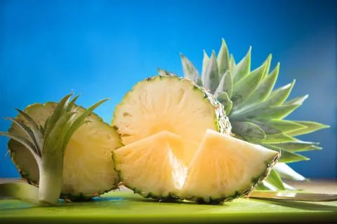 Piece of  pineapple sliced 写真素材