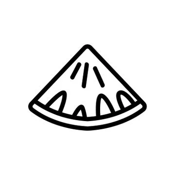 Piece of pineapple top view icon vector outline illustration 스톡 일러스트