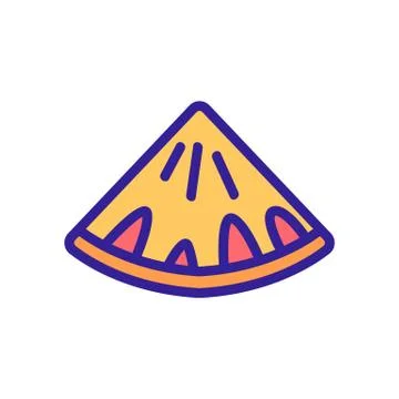Piece of pineapple top view icon vector outline illustration Stock Illustration