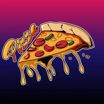 Piece of pizza design vector Stock Illustration