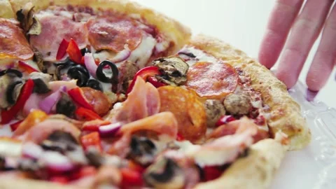 Piece of pizza Stock Footage 133537824