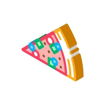 Piece Of Pizza isometric icon vector illustration Illustrazione stock