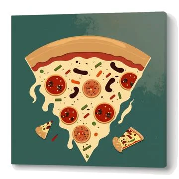 A PIECE OF PIZZA ON A SUBSTRATE Stock Illustration