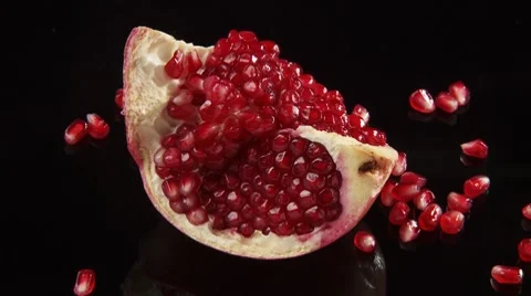 Piece of pomegranate Stock Footage 8571675