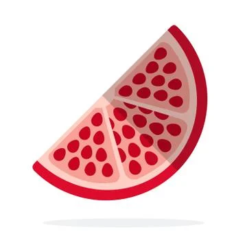Piece of pomegranate vector flat isolated Illustrazione stock