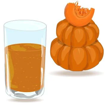 Piece of pumpkin behind glass Stock Illustration