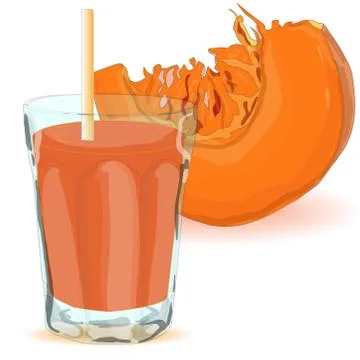 Piece of pumpkin behind glass Stock Illustration