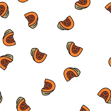 Piece pumpkin seeds vector seamless pattern Stock Illustration