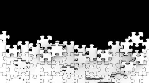 Piece of the puzzle connects with the rest creating the whole jigsaw. Animation Vídeos de archivo 336248397