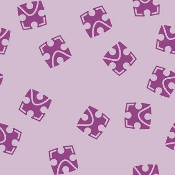 Piece puzzle jigsaw glyph vector seamless pattern Stock Illustration