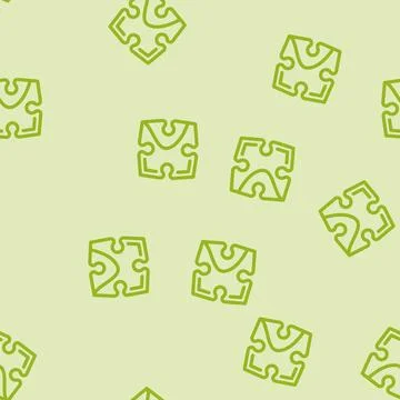 Piece puzzle jigsaw line vector seamless pattern Stock Illustration