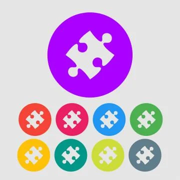 Piece Puzzle One Vector Puzzle Logo. Symbol. Stock Illustration
