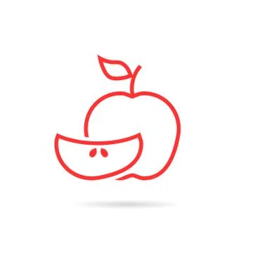 Piece of red apple logo Stock Illustration