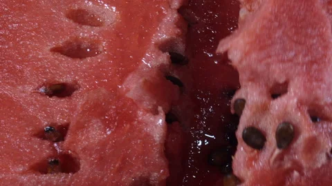 Piece of red ripe pulp of watermelon Stock Footage 196076742