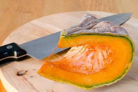 A piece of ripe pumpkin Stock Photos