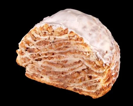 Piece of roll with nuts Stock Photos