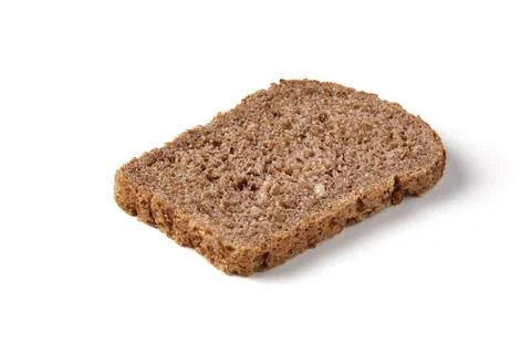 A piece of rye bread of coarse grinding of rectangular shape isolated on a .. Stock Photos