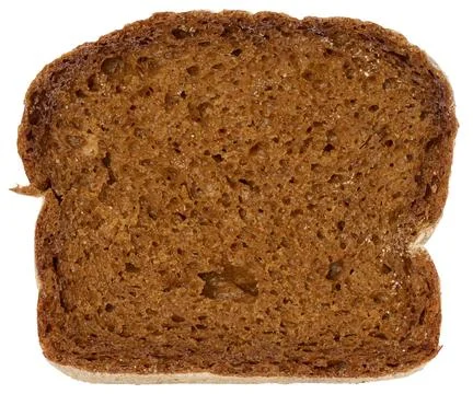 Piece of rye bread on a white isolated background, close up Foto stock