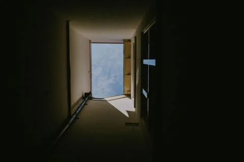 Piece of the sky from a small streets Stock Photos