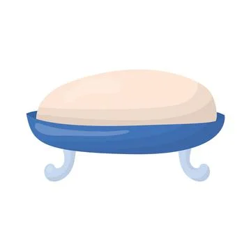 A piece of soap is in the soap dish. vector illustration on a white backgroun Stock Illustration