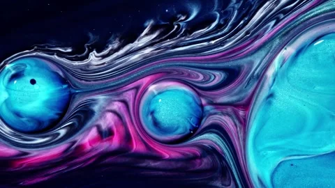 This piece titled Abstract Cosmic Waves in Vibrant Colors combines art and Stock Footage 303607764