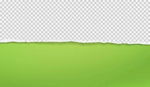 Piece of torn and horizontal white squared paper with soft shadow is on green Stock Illustration
