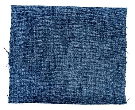 Piece of torn denim on a white background. Denim texture Stock Photos