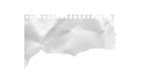 Piece of torn note paper. White crumpled notebook newspaper angle sheet rip Stock Illustration