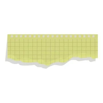 Piece of torn notebook paper with grid pattern Stock Illustration